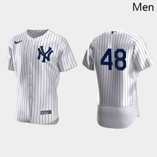 Men New York Yankees 48 Anthony Rizzo Men Nike White Authentic Home MLB Jersey